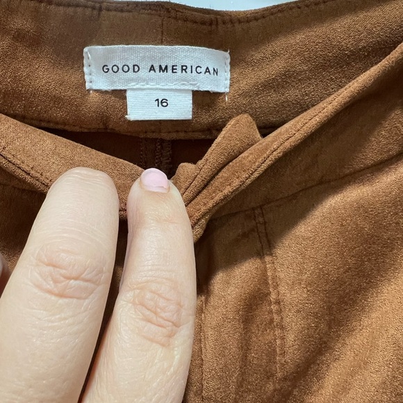 Good American Rust Brown Suede Skinny Pants - Picture 3 of 6